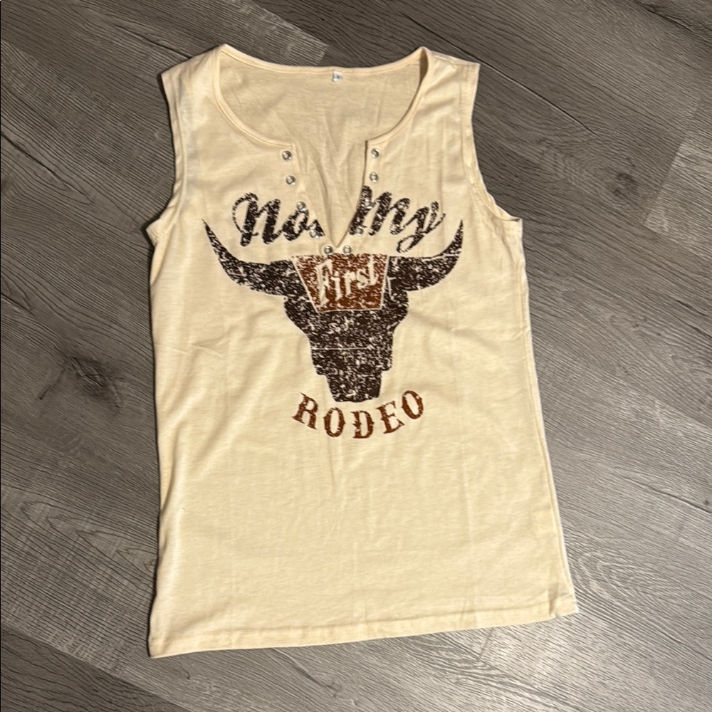 Cream Rodeo Graphic Tank Top